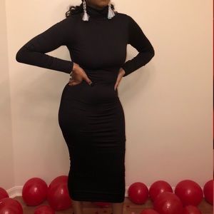 Black Long sleeve Turtleneck Dress